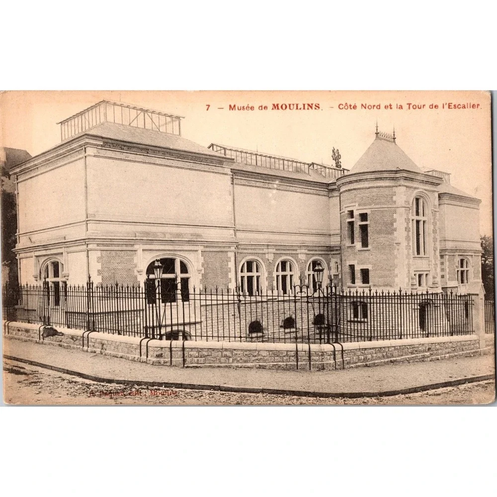 Vintage Musée de Moulins‎ Postcard North Side & Escalier Tower France